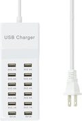 Multiple USB Charger Station 12 multiport Charger Station Hub with Fast Charging Wall Charger for Multiple Devices USB Charging Port Compatible with Cell iPhone Android Smartphone Smart Watch