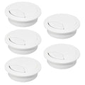 5 Pcs Desk Grommet 2" / 50 mm, Desk Cord Hole Cover, Cable Grommet ABS Plastic, Desk Hole Grommet for Home & Office Pc, Detachable Adjustable Cable Cord Organizer-White