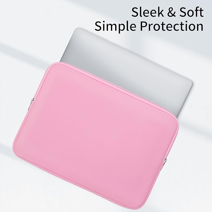 RAINYEAR 13 Inch Laptop Sleeve Compatible with 13.3" MacBook Air/Pro M1 M2 M3 M4 A3240 A3113 A2681 A2337 A1932 A2179 A2338 A1706 A1708 Carrying Bag Protective Cover Soft Case (Pink, Upgraded Version)