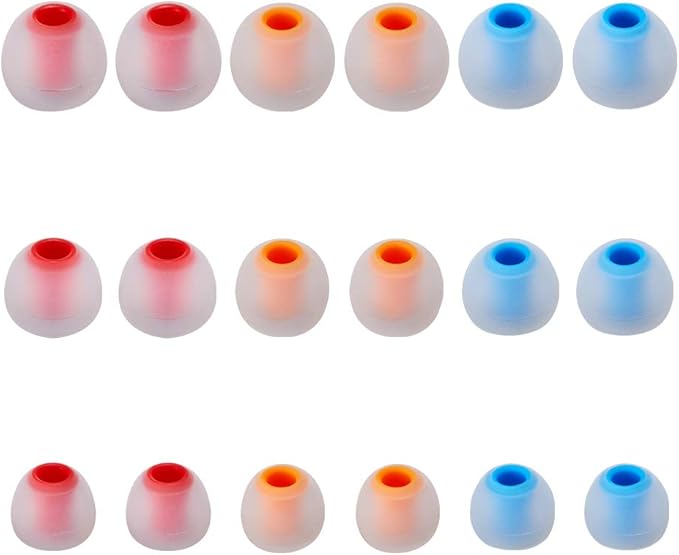 Earbud Tips Soft Silicone Earbuds Replacement Tips Fit for in-Ear Headphones(Inner Hole from 3.8mm - 4.2mm Earphones) 9 Pairs S/M/L