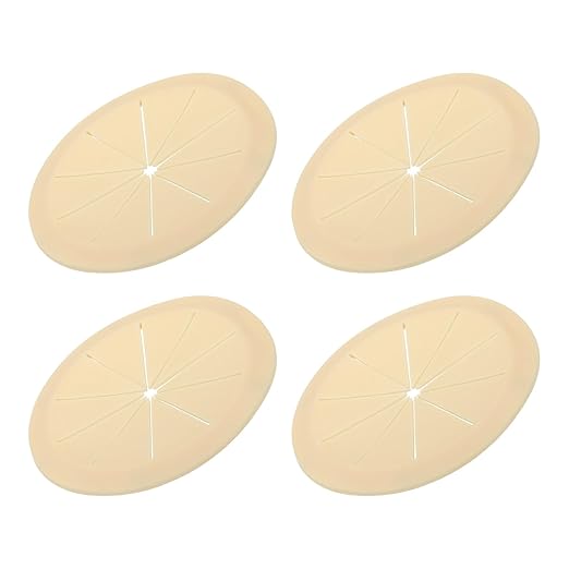 PATIKIL Desk Grommet 3-3/16", 4 Pcs Round Cable Grommet Cord Hole Cover with Adhesive Tape Flexible Table Wire Organizer for Office Home Table Countertop, Yellow