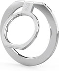 PureGear Magnetic Phone Grip Ring Stand, Magnetic Phone Ring Holder for MagSafe iPhone 16, 16Pro, 16Plus, 16ProMax, 15, 15Plus, 14, 14Pro, 14Pro Max, 13, 12, Adjustable Kickstand (Chrome Silver)