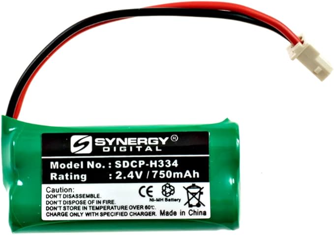 Synergy Digital Cordless Phone Batteries, Compatiblewith Att EL52303 Cordless Phone, (Ni-MH, 2.4V, 750 mAh) Ultra Hi-Capacity, Combo-Pack Includes: 3 x SDCP-H334 Batteries