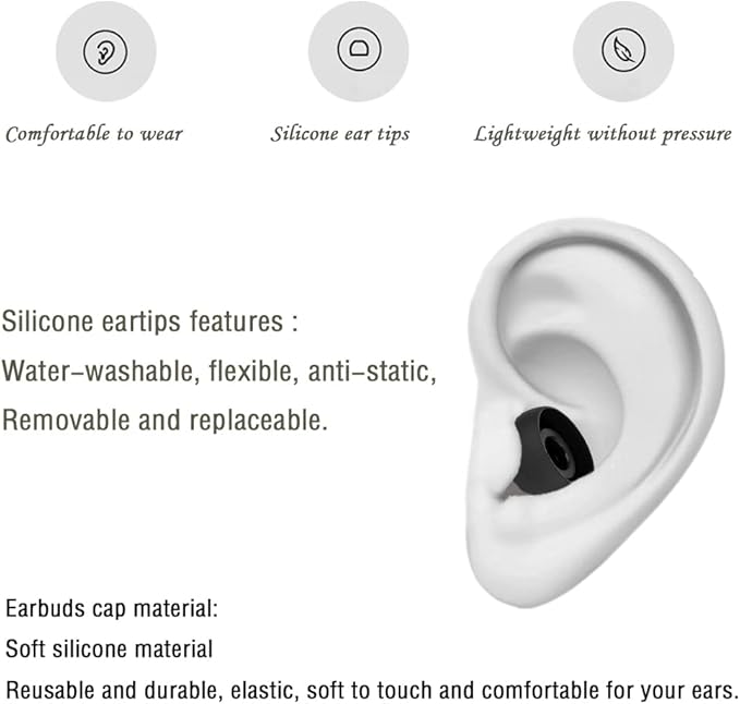 4 Pairs Silicone Earbud Tips Replacement Eartips Earbuds Cap Eartips Tips - Image 5