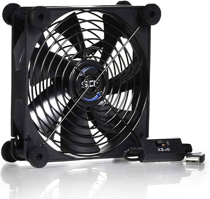 Quiet 140mm USB Fan, 5V USB Portable Cooling Fan for Flat Panel TV Receiver Router DVR PlayStation Xbox Computer Cabinet Cooler