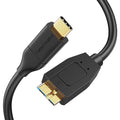 CableCreation 1FT*3 USB C to Micro B Cable,10Gbps Speed External Hard Drive Braided,USB 3.1 Type C to Micro B Work for iPhone 15/16,Seagate WD Westgate My Passport,MacBook Pro, iPad/Tablet,Black