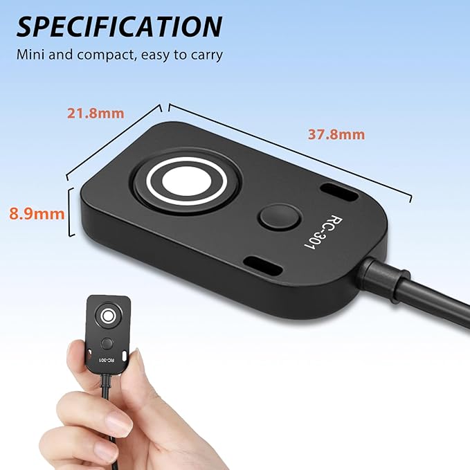 for Fuji gfx100II/GFX100RF Cable Release Wire Shutter Button Shooting Controller RC301-3.5mm Small Remote Control for Fujifilm Camera to xt50/X-M5/x-s10/xs20 xt200 (RC301-3.5mm Fuji 30cm/11.8in)