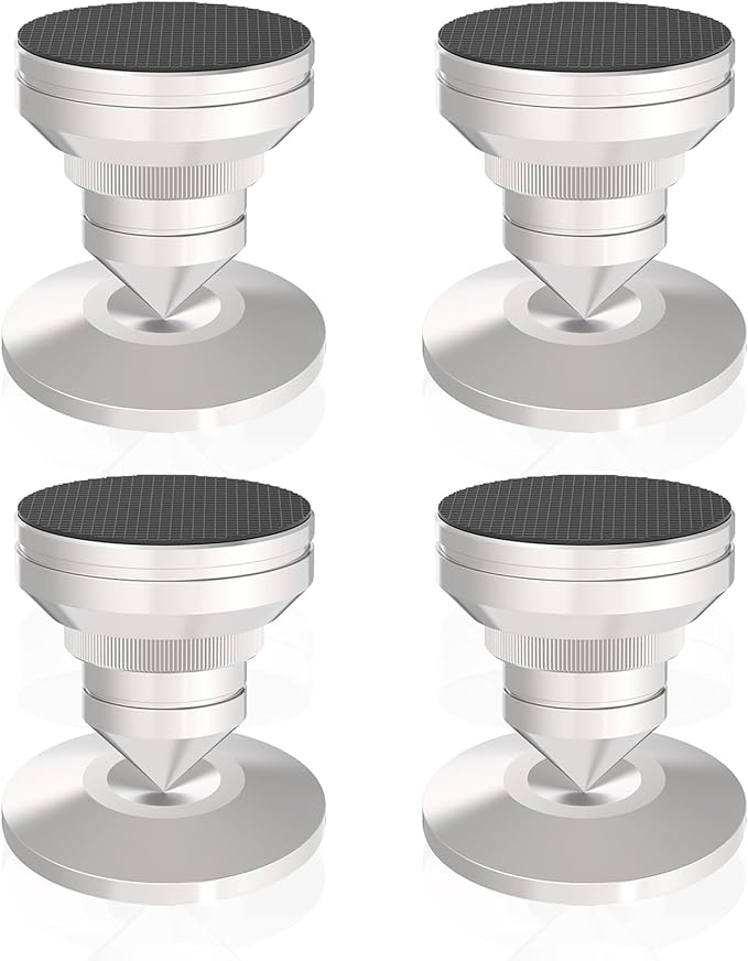 Preffair Adjustable Turntable Feet Stainless Steel Speaker Vibration Isolation Spikes&Pads Subwoofer Floor Protector Shoes Mats Amplifier Vinyl Record Player Shock Absorber Base 4 Sets