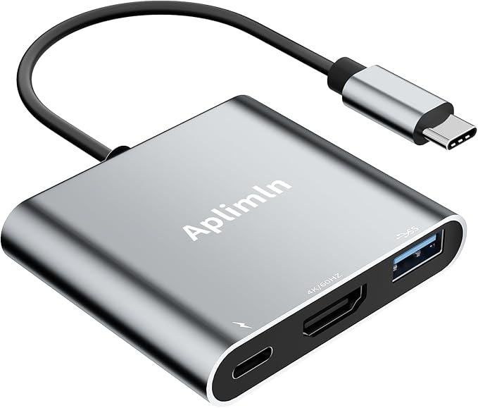 USB C to HDMI Adapter, 4K@60Hz HDMI to USB-C Adapter with USBA 3.0 & 100W PD Port Multiport Digital AV Converter for MacBook Pro/Air, iPad, iPhone 15/16, Tablets, Switch, TV, Monitor and More