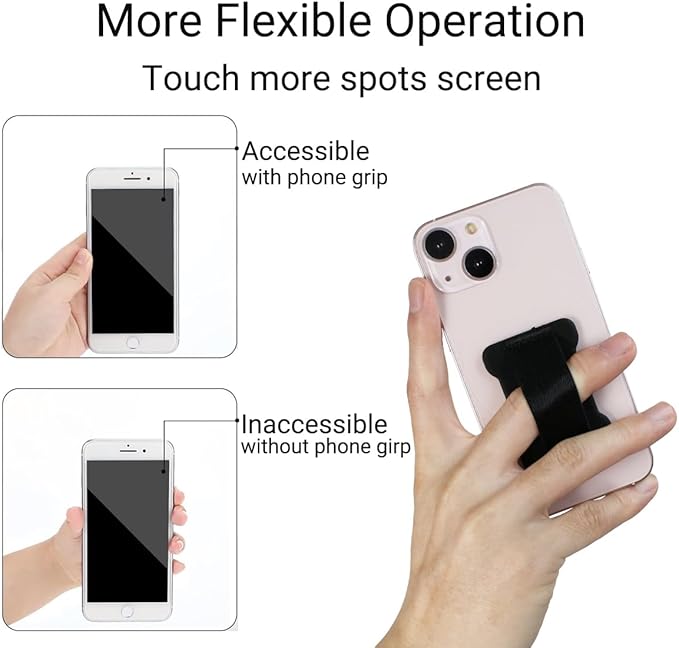 Universal Phone Grip for Smartphones - Phone Holder for Hand for Back of Phone - Wireless Charging Compatible (Purple Gold) - 2PC