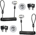 I3C Laptop Cable Lock Retractable Hardware Security Cable Lock with Anchor Plate Compatible with Laptop, Smart Phone, Tablet, and Other Electronic Products (Silver 2pack)