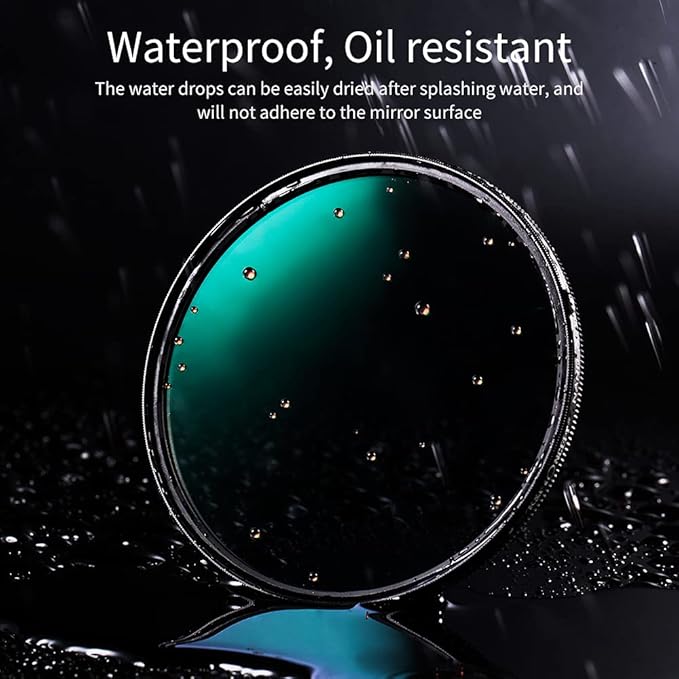 K&F CONCEPT 62mm Circular Polarizer Filter, Multi-Layer Coated, Super Slim, High Definition, Nano-X Series