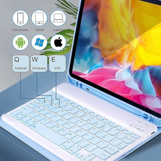 AnMengXinLing Keyboard Case with Mouse for iPad Pro11 2022/2021, Detachable Wireless Keyboard Pencil Holder Slim Smart Cover for iPad Pro 11 inch 4rd Gen/3rd Gen (New Pink)