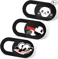 Laptop Camera Cover Slide 3 Pack Ultra Thin Slide Laptop Camera Cover for Echo Show, Computer, Tablet, Chromebook, PC - Panda