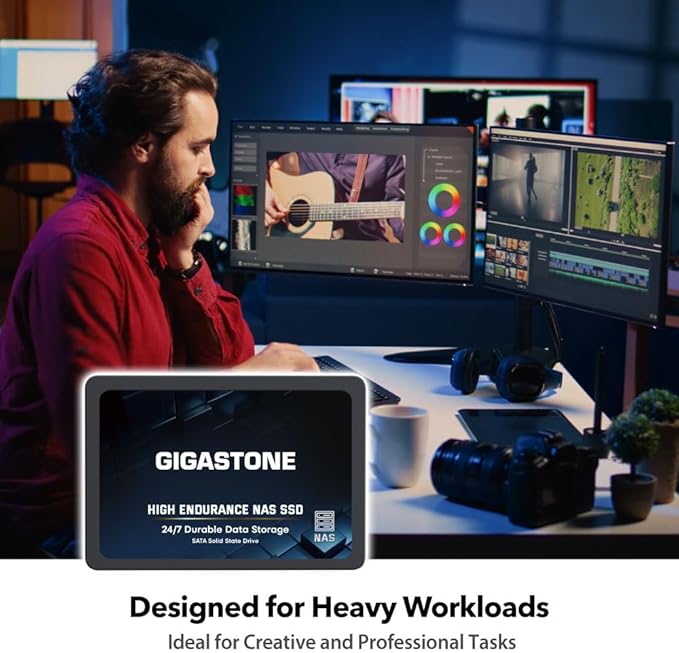 Gigastone 1TB NAS SSD Drive (8-Pack) 24/7 Durable TLC High Endurance RAID Data Storage Network Attached Storage 2.5" SATA Internal Solid State Hard Drives