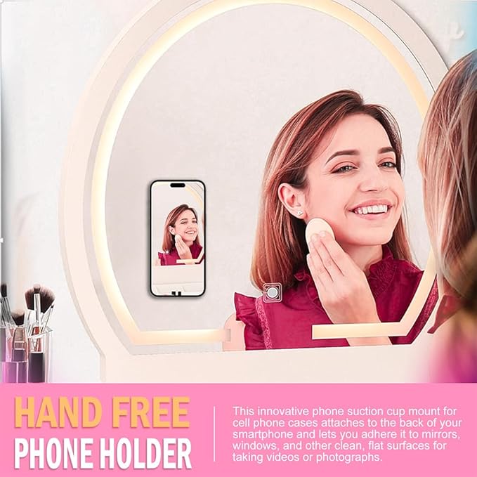 Silicone Suction Phone Holder Mount,Silicon Adhesive Phone Accessory for iPhone and Android, Hands-Free Mirror Shower Phone Holder,TikTok Videos and Selfies (Black, Single Sided)