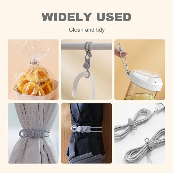 30pcs Data Cable Organizer, 2025 New Silicone Cable Ties Cable Management Organizer, 106mm Reusable Cord Organizer, Colorful Wire Organizers for Cords (30)