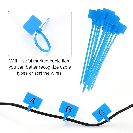 uxcell Desk Grommet, 1-3/8" (35mm) Zinc Alloy Cable Hole Cover Wire Cord Organizer with Marked Cable Ties for Home Office Desktop Wire, Black