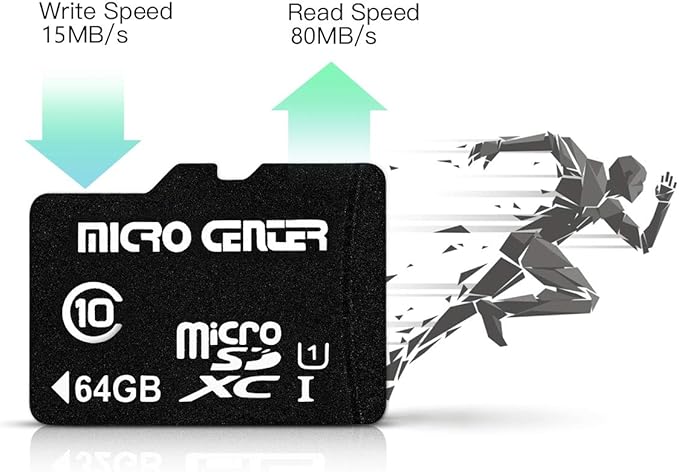 Micro Center 64GB Class 10 MicroSDXC Flash Memory Card 10 Pack with Adapter for Mobile Device Storage Phone, Tablet, Drone & Full HD Video Recording - 80MB/s UHS-I, C10, U1 (10 Pack)