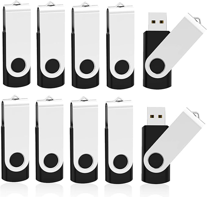 KOOTION 32GB USB Flash Drive 32 gb Flash Drive 10 Pack Thumb Drive Memory Stick Pen Drive Keychain Design Black