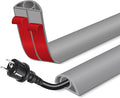 Floor Cord Cover for Wires on Floor Self Adhesive Cord Hider Floor Cable Management Wire Covers for Cords Protector Prevent Cable Trips Cord Cavity W 0.32" x H 0.32", Gray, 20Ft