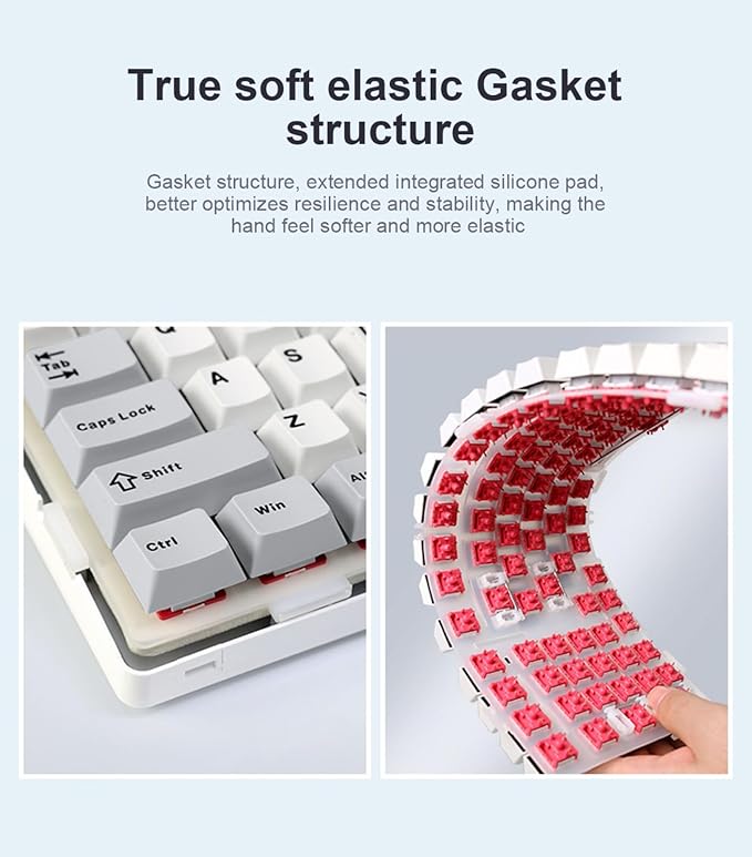 x Aula F99 Pro Wireless Mechanical Gaming Keyboard, Hot Swappable Custom Cream Keyboard with RGB Backlit, Pre-lubed Linear Switches, Gasket Structure PBT Keycaps Blutooth Keyboards for PC Xbox