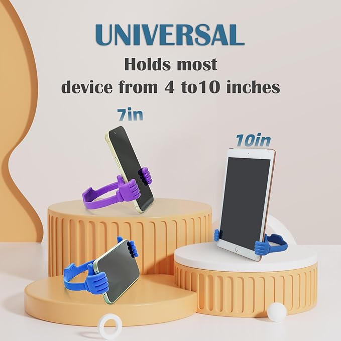 Honsky Cell Phone Stand Holder 2-Pack,Thumbs Up Lazy Phone Stand,Universal Adjustable Flexible Dock for All Phones & Tablets,Cute Stocking Stuffer Gift for Teen Girls,Blue