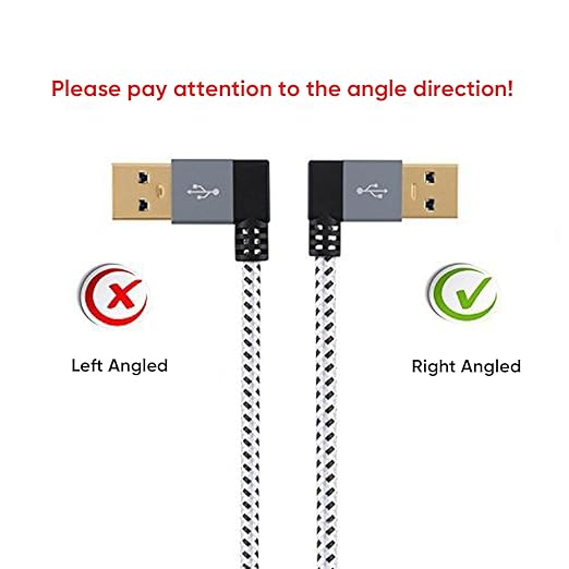 CableCreation [2-Pack Short USB 3.0 Extension Cable Right Angle, 1FT Male to Female Extender Cord for Flash Drives, Keyboard, Scanners, PlayStation, 0.3m, Space Grey