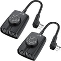 G-Homa Outdoor Timer, Dusk to Dawn Timer, Outdoor Light Timers Waterproof, 2 Grounded Outlets Timers for Christmas Lights, 15A 1/2HP, CSA Listed, Light Sensor Timer 2Pack, Black, OT1004D