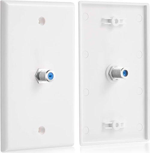 1-Port TV Cable Wall Jack F Connector Coax Video Jack Single Gang Wall Plates (Blue, 16 Pcs)