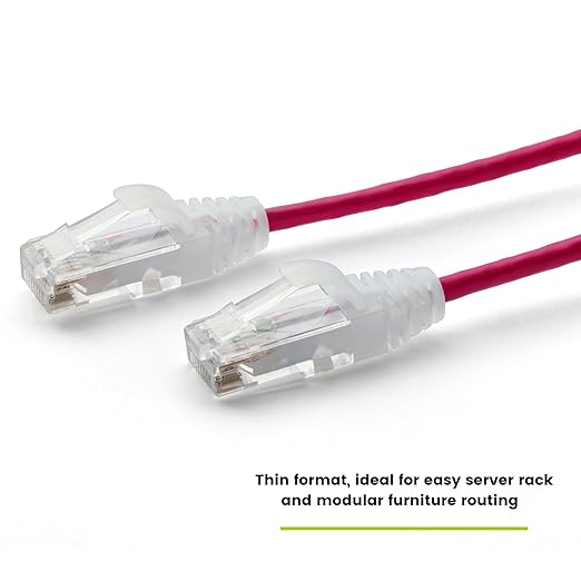 TRUECABLE Cat6 Component Rated Patch Cable, Unshielded (U/UTP), 10ft, Red, 28AWG Solid Copper, Snagless 10G High-Speed Ethernet Cable, PoE++ 4PPoE 100W, UL Listed, RoHS-3, 5 Pack