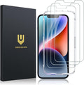 UNBREAKcable 3-Pack Screen Protector for iPhone 16e/14/13/13 Pro, Double Shatterproof Tempered Glass [Easy Installation Frame] [9H Hardness] [99.99% HD Clear] [Bubble Free] [Touch Sensitive]