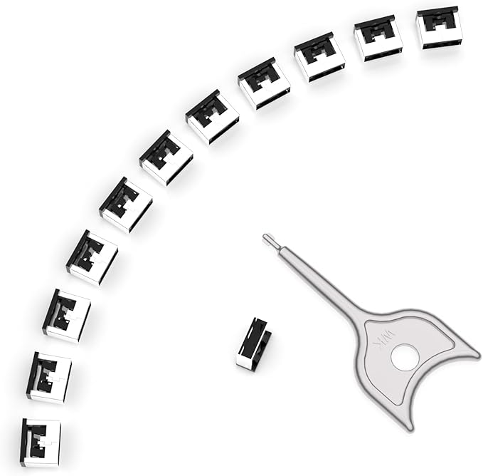 12PCS USB Metal Port Lock Blocker with 1 Key - Secure USB-A Port Protector for PC/Laptop, Anti-Theft Data Security Lock, Dust & Moisture Proof Cover, Removable Type-A Connector Black
