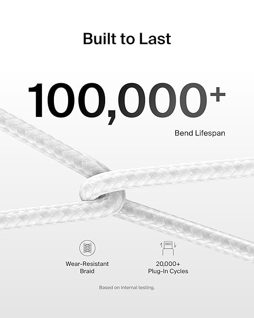 Belkin USB C to USB C Cable 2-Pack, 3.3ft, 60W - Type C Charger, iPhone Charger Cord, Soft, Braided, Flexible for iPhone 16, Galaxy S25, Pixel 9, Airpods, iPad Pro & More, Travel Essentials - White