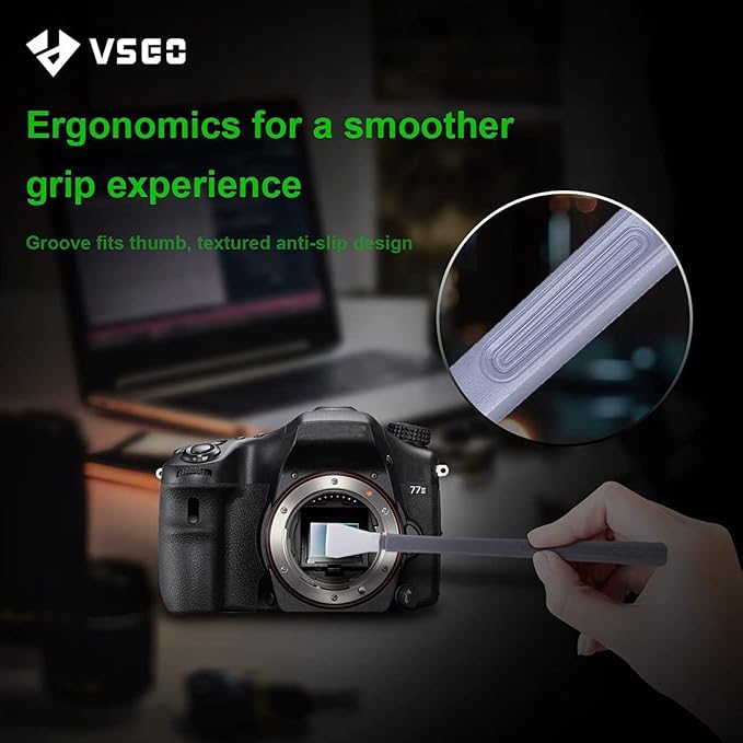 VSGO Camera Sensor Cleaning Kit for Micro Four Thirds (M43) Cameras – 12 Pack 12mm Sensor Cleaning Swabs, Professional Mirrorless Camera Cleaner Kit (MILC, ILDC) (V-S01E)