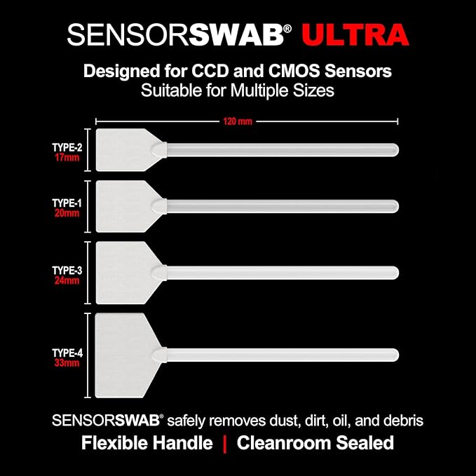 Photographic Solutions Digital Survival Kit - Type-3 (24mm) Sensor Swabs, PEC-PAD Photo Wipes, E-Wipe Packet, Eclipse Optic Cleaning Fluid - Camera Cleaning Kit with Travel Bag