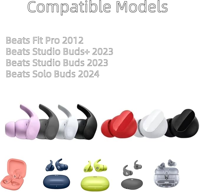 Replacement Ear Tips for Beats Fit Pro, Beats Studio Buds+, Beats Studio Buds, Beats Solo Buds Silicone Earbuds Washable Noise Isolation, Fit in The Charging Case, 6 Pairs S/M/L (Sage Gray)