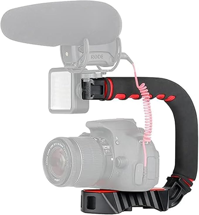 ULANZI U-Grip Pro Handheld Video Rig Steadicam with Triple Cold Shoe, Stabilizing Handle Grip Compatible for iPhone 16 15 14 13 12 Pro Max Xs 8 7 plus Action Camera 13 10 Canon Nikon Sony DSLR Cameras