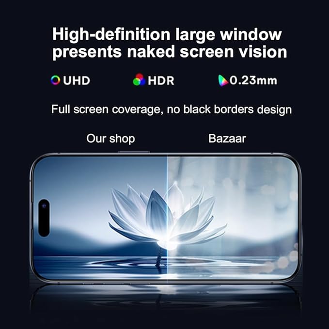 OneFish Screen Protector for Iphone 14Plus/13Pro Max, HD Clarity Tempered Glass Film 9H+ Hardness, with Hassle-Free Installation Frame, Dust-Free Bubble-Free Anti-Fingerprint, 2Pack