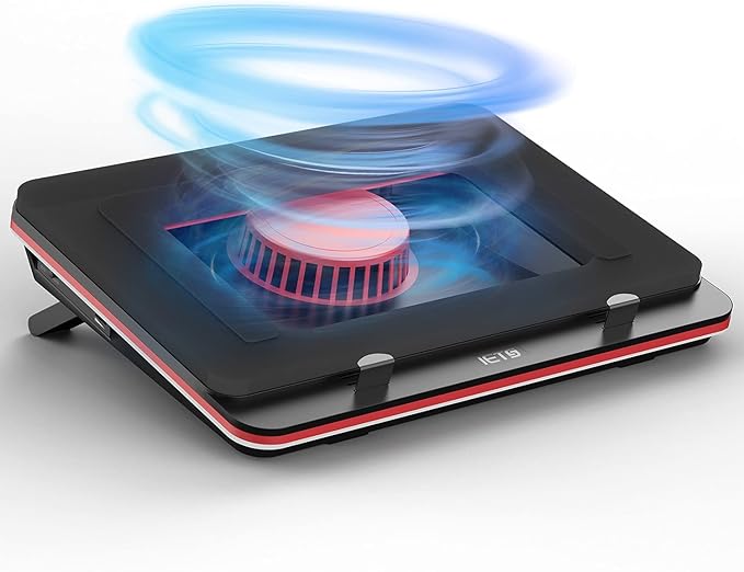 GT500 Powerful Turbo-Fan (4200 RPM) Laptop Cooling Pad with Infinitely Variable Speed,Seal Foam for Rapid Cooling Gaming Laptop,Dust Filter for Protect Laptop,13-17.3inch Laptop Cooler