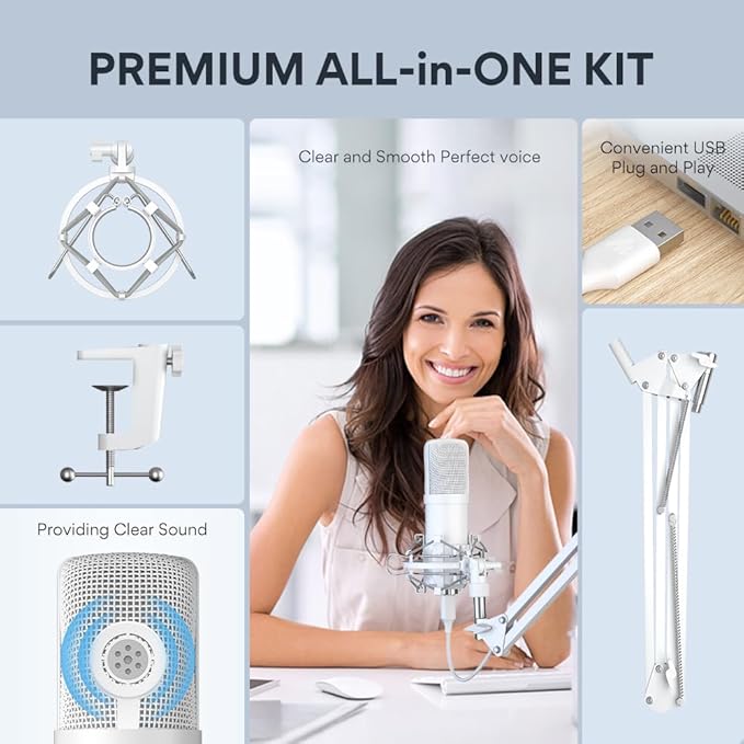 MAONO USB Microphone, 192kHz/24bit Plug & Play PC Computer Podcast Condenser - Image 7