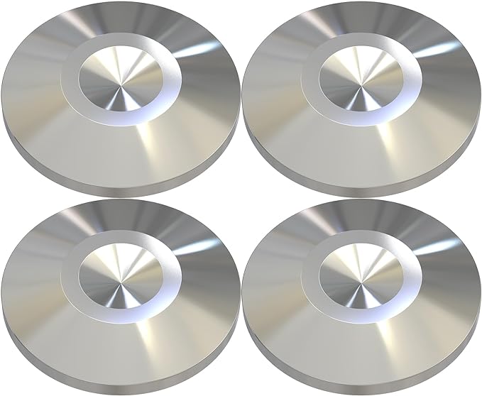 Preffair 4Pcs Stainless Steel Audio Speaker Spike Pads Mats Speaker Isolation Stand Feet Cone Shock Floor Protector Base for HiFi Turntable Subwoofer Loudspeaker Amplifier CD DVD Player