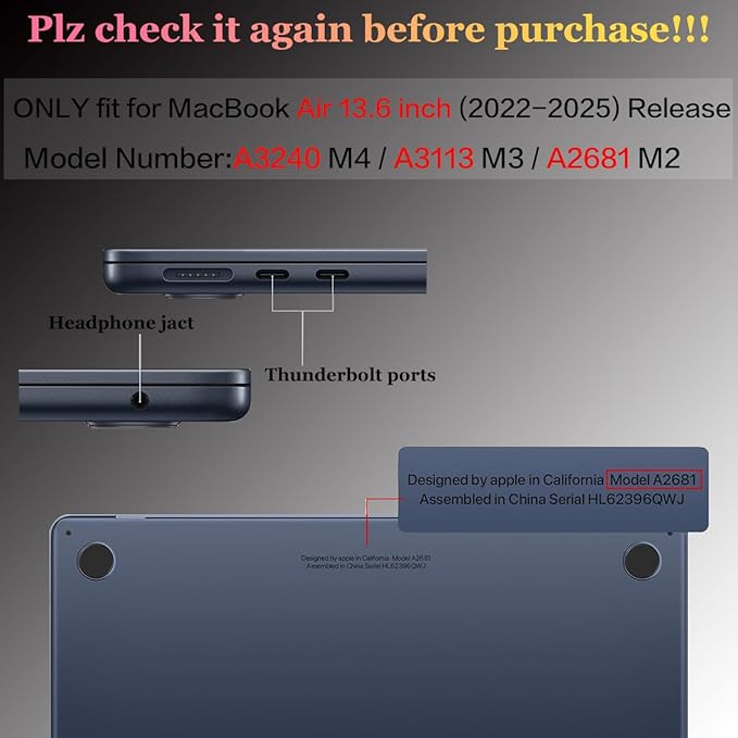 CISSOOK Compatible with MacBook Air 13.6 inch Case 2025 2024 2022 Release A3240 A3113 A2681, Lily Flowers Hard Shell Keyboard Cover Screen Protector for MacBook Air 13 inch M2 M3 M4