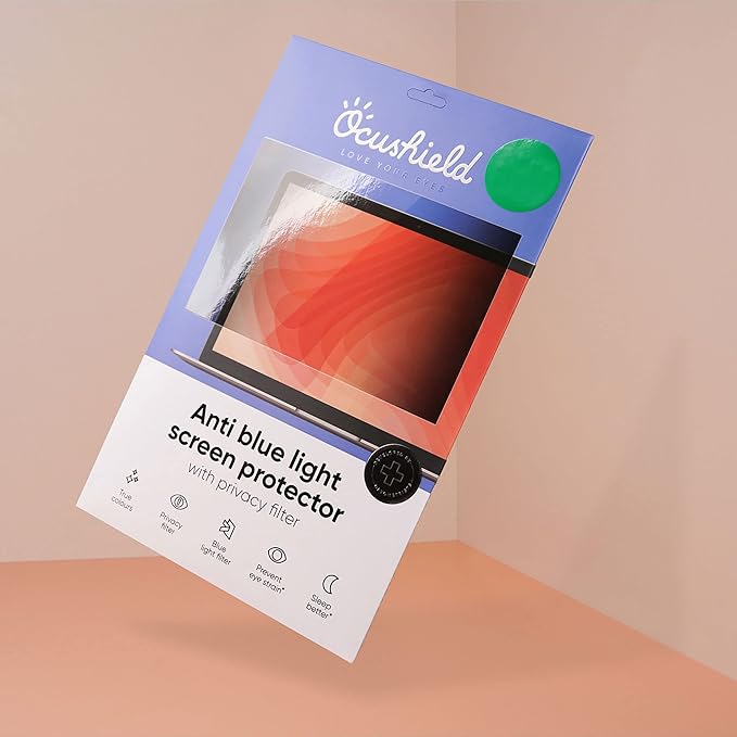 Ocushield 22” (16:10) Premium Anti Blue Light Screen Protector with Privacy Filter for Laptops and Computer Monitors - Anti-Glare - Easy Install - Anti-Fingerprint - Reduce Eye Fatigue (474 x 297 mm)