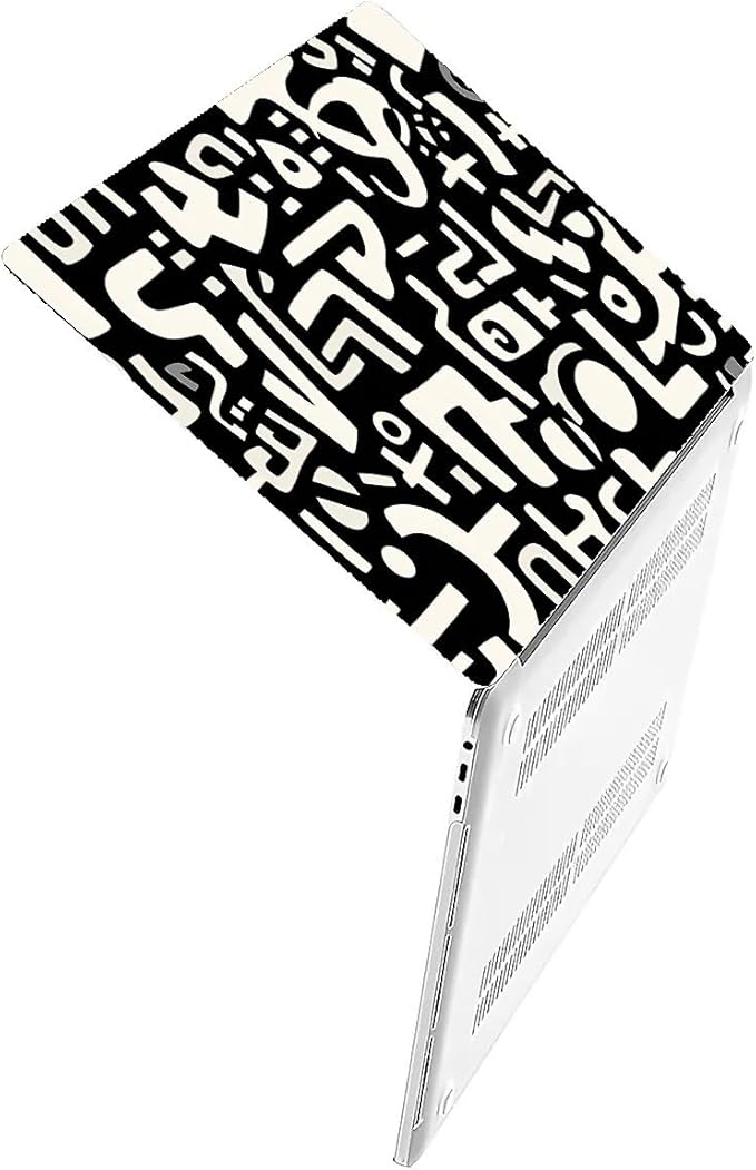 Compatible with MacBook Air 13.3 13.6 Inch Case 2022 2021 2020 2019 Plastic Hard Shell Case Cover,13.3 Air (A1932/A2179/A2337), Black and White Letters