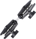 Dual Extension Double Socket Arm with 1" Double Ball Adapter Compatible with RAM B Size Mount and Other 1 inch Industry Standard Device, 360° Rotation Rod for Bike, Truck, Car (8.27" Length)