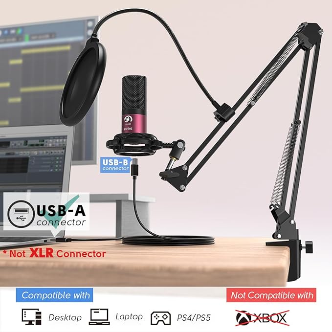 FIFINE Podcast Microphone Kit-USB PC Computer Recording Microphone, Condenser - Image 8