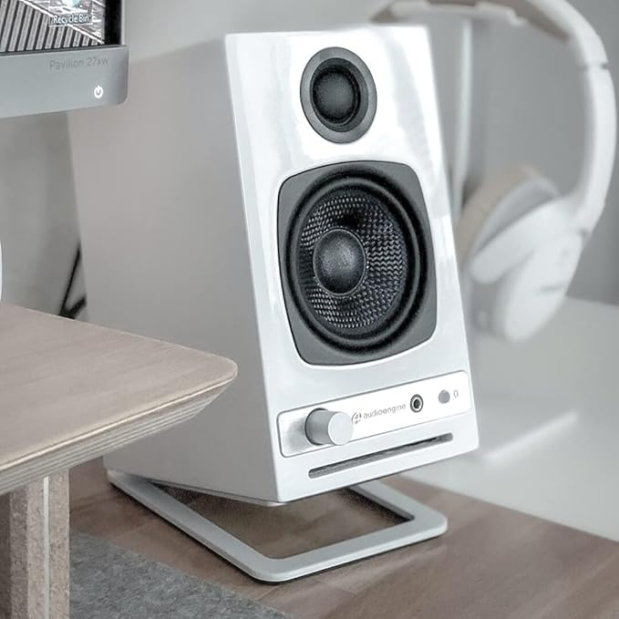 Audioengine A2-HD (HD3) Wireless Bluetooth PC and Computer Desktop Speakers with aptX HD - USB, RCA, Headphone Compatible