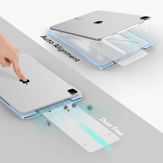 FLOLAB ONETIME NanoArmour Anti-Glare Screen Protector for iPad Pro 11 Inch M4 2024 Anti-Fingerprint Tempered Glass, TruColor, Matte, Easy Install, Bubble Free, Dust Free, Smooth as Butter, Durable