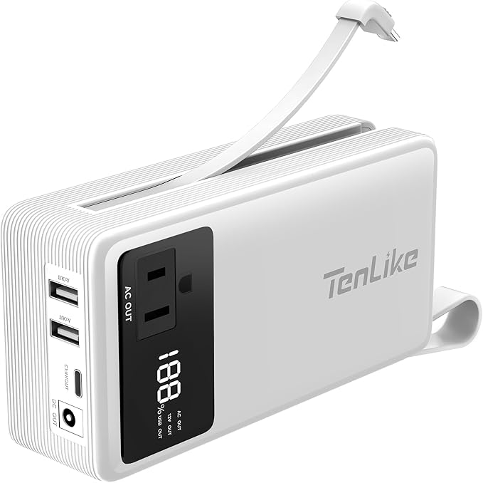 Portable Power Station 99.9Wh Power Bank for Camping Essentials Small Electric Generator Large Lithium Battery with 110V 80W Rated 120W Peak AC Plug in Output 60W Type-C Home Backup Outdoor Emergency